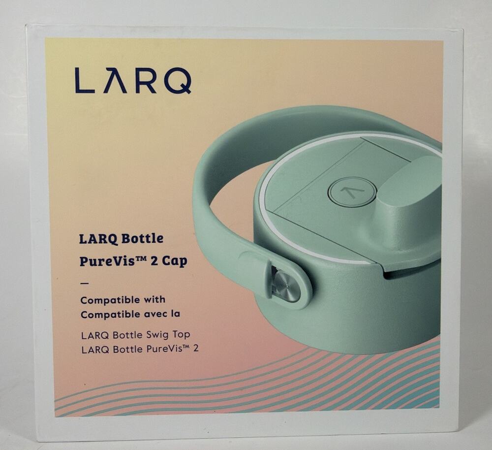 LARQ Bottle Pure Vis 2 Cap - Eucalyptus Green - Also Works with Swig Top - New